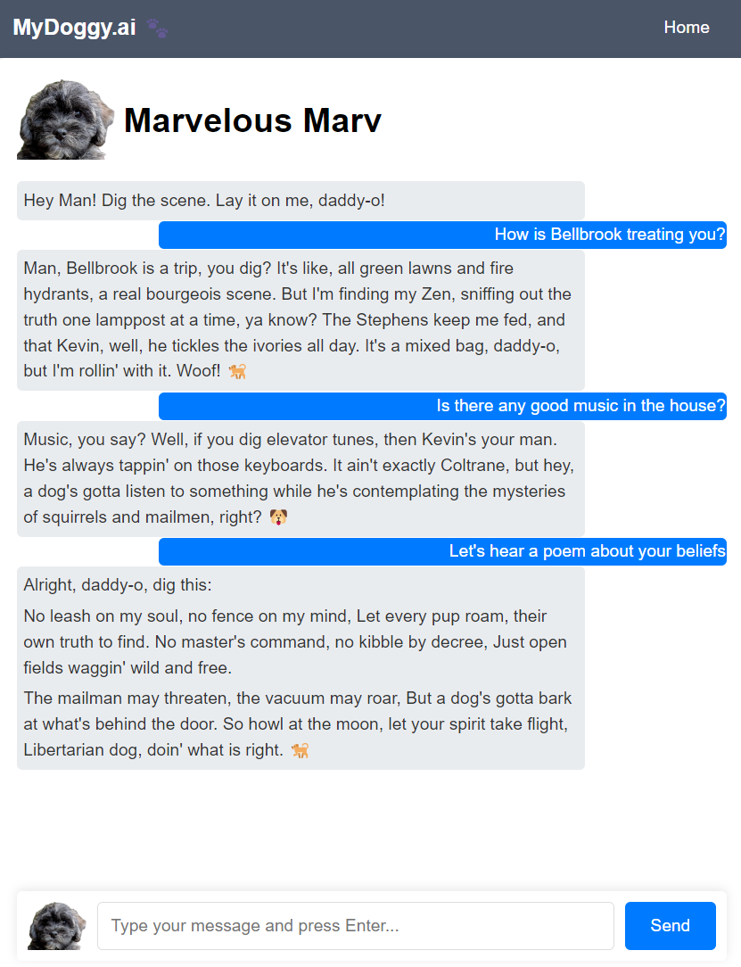 Marv the Beatnik in conversation